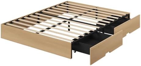 Garvee Full Bed Frame with 2 Storage Drawers, Wood Platform Bed