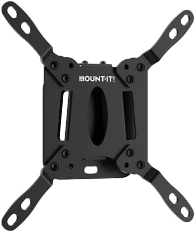 Mount-It! Fixed TV Wall Mount, Ultra Low Profile 0.94", Fits 13–50" TVs & Monitors up to 66 lbs, VESA 75x75–200x200, Flush Mount, Single Stud, Small Flat TV Wall Bracket for Bedroom & Office