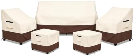 Rileytee 5 Pcs Patio Furniture Covers Waterproof