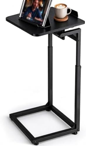 TV Tray Table for Couch,Adjustable C Table,Couch Table for Eating