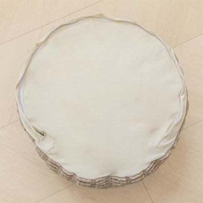 Boneless Ottoman Cloud Couch Ottoman, Rectangular Furry Floor Pouf Foot Rest with Premium Foam Filling, Multi-Use Foot Rest Stool for Living Room & Bedroom (Light Coffee, 22x22x16 Inches, Round)