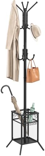 Coat Rack Freestanding, Metal Coat Rack with Umbrella Holder