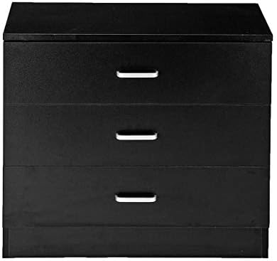 3 Drawer Nightstand, Black Night Stand for Bedroom, Modern 3 Drawer Dresser, Wood Bed Side Table/Night Stand with Drawers for Small Spaces, College Dorm, Kids' Room, Living Room 13" D X 26" W X 22" H