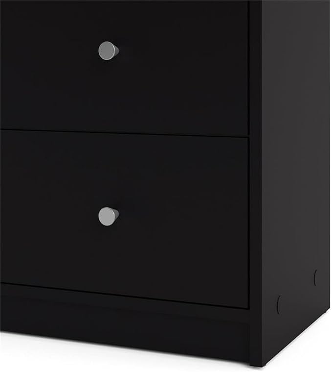 Home Square 2 Piece Bedroom Set with 6-Drawer Double Dresser and 1-Drawer Nightstand in Black