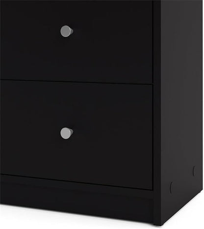 Home Square 2 Piece Bedroom Set with 6-Drawer Double Dresser and 1-Drawer Nightstand in Black