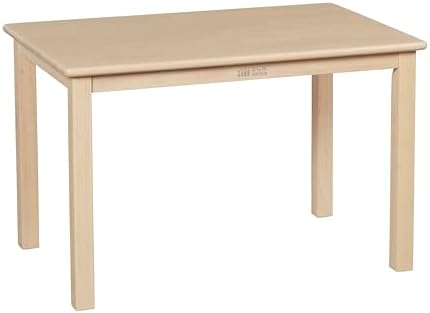 ECR4Kids 24in x 36in Rectangular Hardwood Table with 22in Legs, Childrens Furniture, Antique White