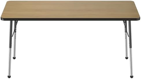 FDP 30" x 60" Rectangle Table with Ball Glide Legs - Pasadena Oak/Black