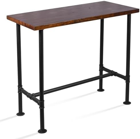 Industrial pub bar Table, Brown, 47.3" × 23.6"
