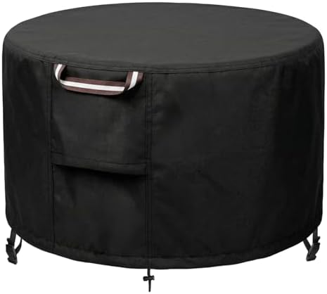 Round Fire Pit Table Cover 36 x 25 inch, Heavy Duty, Waterproof