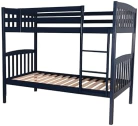 Kodiak Furniture Claire Twin Over Twin Bunk Bed, Twin, Navy Blue (Mattresses Not Included)