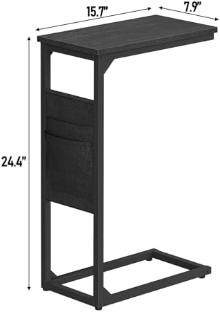 TUTOTAK C Shaped End Table, Side Table for Couch, Sofa Table