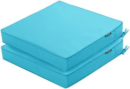 Outdoor Chair Cushions Set of 2, 24 x 24 x4 Inch Deep Seat