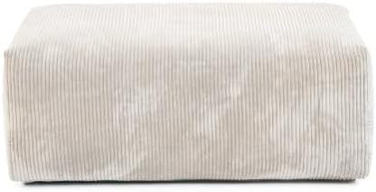 JACH 39.37" Oversized Ottoman Seater for Living Room, Deep Seat Extra Sofa Seater, Minimalist Chaise Ottoman, Modern Corduroy Ottomans for Living Room, Apartment, Beige ﻿