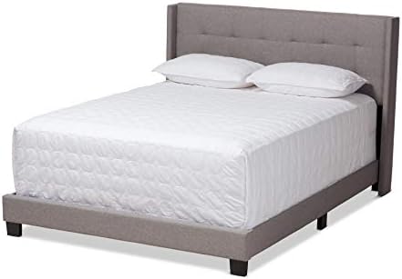 Baxton Studio Beds (Box Spring Required), King, Grey
