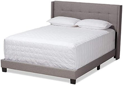 Baxton Studio Beds (Box Spring Required), King, Grey