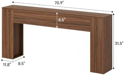 knoworld 70.9-Inch Long Entryway Console Table, Farmhouse Sofa Table for Entrance and Hallway, Wood Narrow Table with Handcrafted Line Detailing for Living Room and Behind Couch