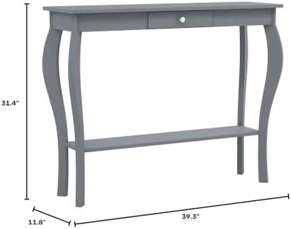 ChooChoo 39" Narrow Entryway Table with Drawer, Grey