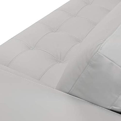 Armen Living Wynne Modern Sofa in Dove Gray Leather