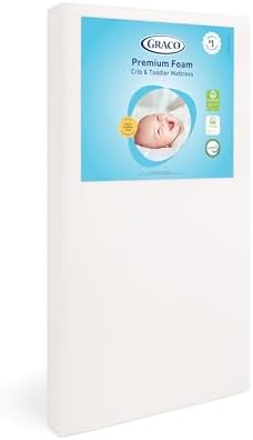 Graco Olivia Convertible Crib and Graco Premium Crib Mattress Bundle, White