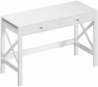 ChooChoo 47.2 Inches Farmhouse Computer Desk with 2 Drawers