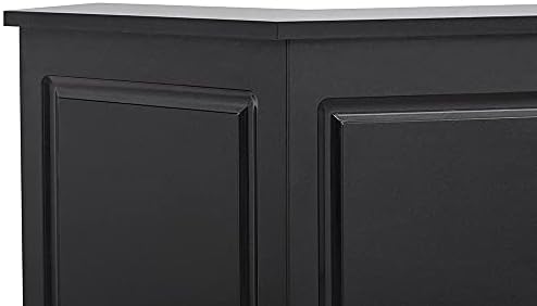 Dir Reception Area Counter, Receptionist Desk, Lobby Check-in Desk with LED Lights Valencia, Black