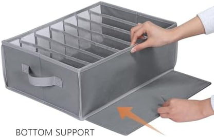Upgraded Underwear Drawer Organizer Sock Organizer, Grey, 3 Pack