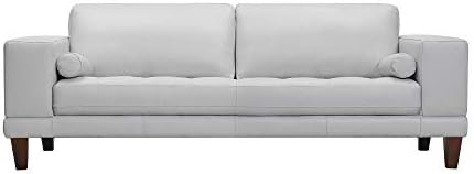 Armen Living Wynne Modern Sofa in Dove Gray Leather