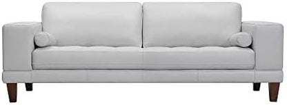 Armen Living Wynne Modern Sofa in Dove Gray Leather