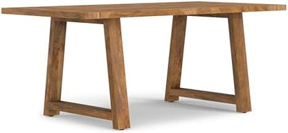 SIMPLIHOME Whitley 72" Wide Solid Mango Wood Dining Table in Burnt Wax