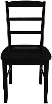 International Concepts Pair of Madrid LadderBack Chairs, Black
