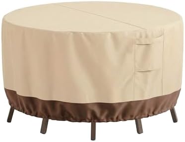 Vailge Patio Outdoor Furniture Covers Waterproof, Round Outdoor Table Cover