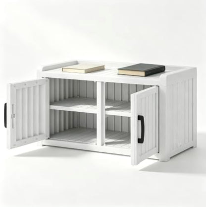 Outdoor Shoe Bench Waterproof UV-Resistant,Indoor & Outdoor Use