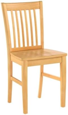 East West Furniture NFC-OAK-W Norfolk Dining Chairs - Slat Back Wooden Seat Chairs, Set of 2, Oak