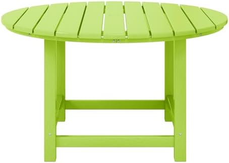 WestinTrends Malibu Kids Outdoor Patio Furniture HDPE 38" Wide Round Dining Table, Lime