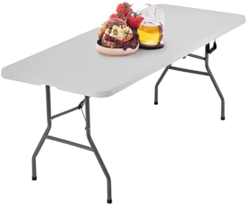 BestOffice | 6FT Folding Table | White | Portable Plastic Table
