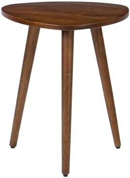MH London Tri Pin Side Table I Handmade Natural Mango Wood, Naturally Moisture Resistant, Maintenance Free I 16" x 16" x 18" I Tora, Walnut