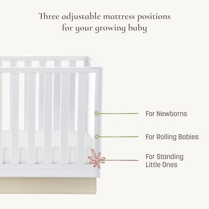 Little Seeds Dawn 4-in-1 Convertible Crib, Black/Acorn