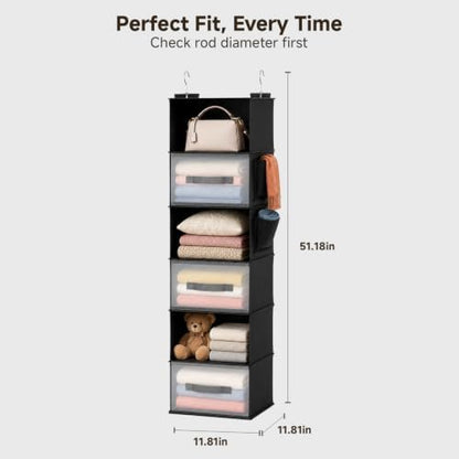 Hanging Closet Organizer, Black