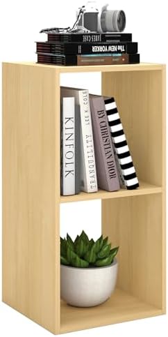 2 Cube Shelf Bookcase, Oak, 11in
