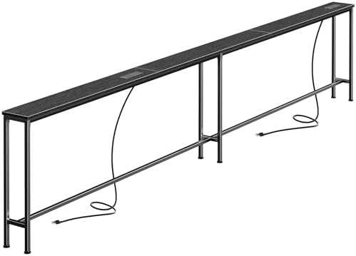 SUPERJARE 110.2 Inch Sofa Table with 2 Power Outlets and USB-C Port
