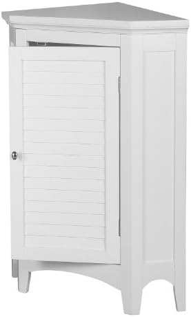 Teamson Home Glancy Corner Freestanding Floor Cabinet, White