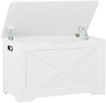 31.5" Storage Chest, Wooden Storage Bench, Entryway Shoes Bench