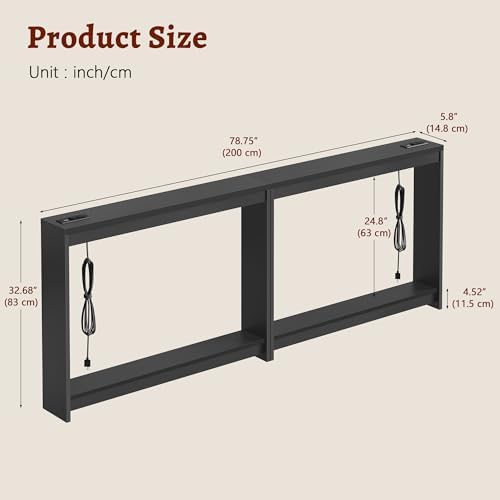 FAVOOSTY 78.8" Sofa Tables Narrow Long Console Table Behind Counch, Black
