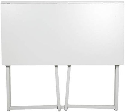 Folding Computer Desk for Small Spaces, Need Assembly Space-Saving Home Office Desk, Foldable Computer Table, Laptop Table, Writing Desk, Compact Study Reading Table (White)