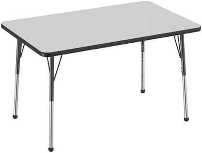 FDP 30" x 48" Rectangle Table with Ball Glide Legs - Gray/Black