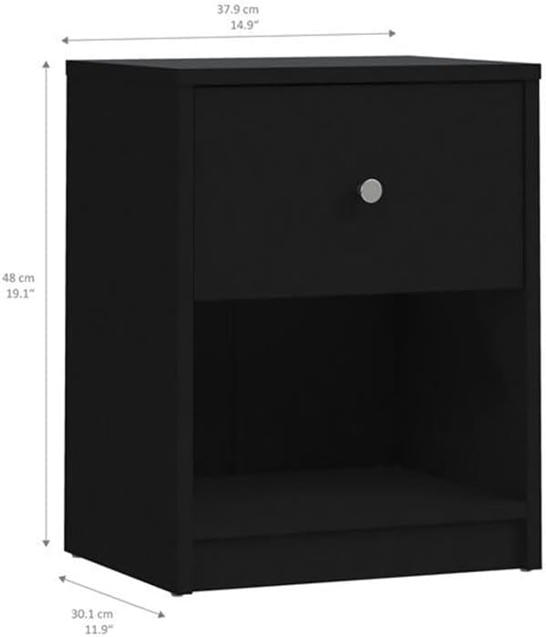 Home Square 3 Piece Bedroom Set with 6-Drawer Double Dresser and Two of 1-Drawer Nightstand in Black