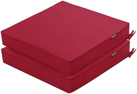Outdoor Chair Cushions Set of 2, 22 x 22 x 3 Inch Deep Seat