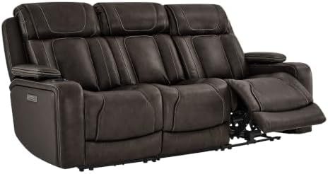 Watson & Whitely Power Reclining Sofa 3-Seat, Genuine Leather Dark Brown