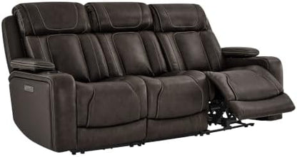 Watson & Whitely Power Reclining Sofa 3-Seat, Genuine Leather Dark Brown