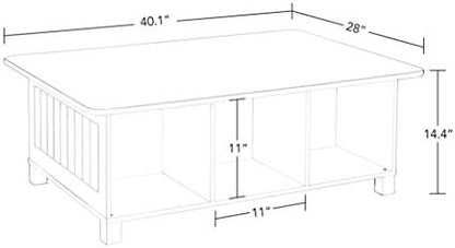 RiverRidge Kids Activity Table with 6 Storage Cubbies and 2 Navy Bins